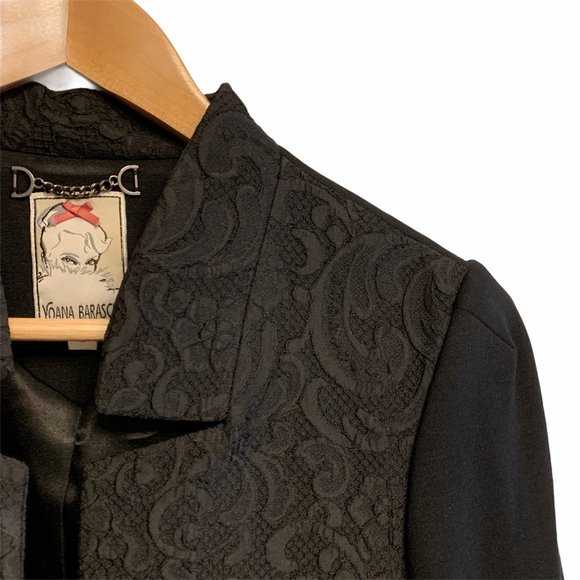 Yoana Baraschi Black Stretch Blazer Size 8 - Picture 3 of 9